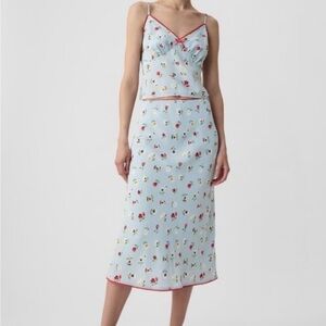Gap x Doen Floral Midi Slip Skirt